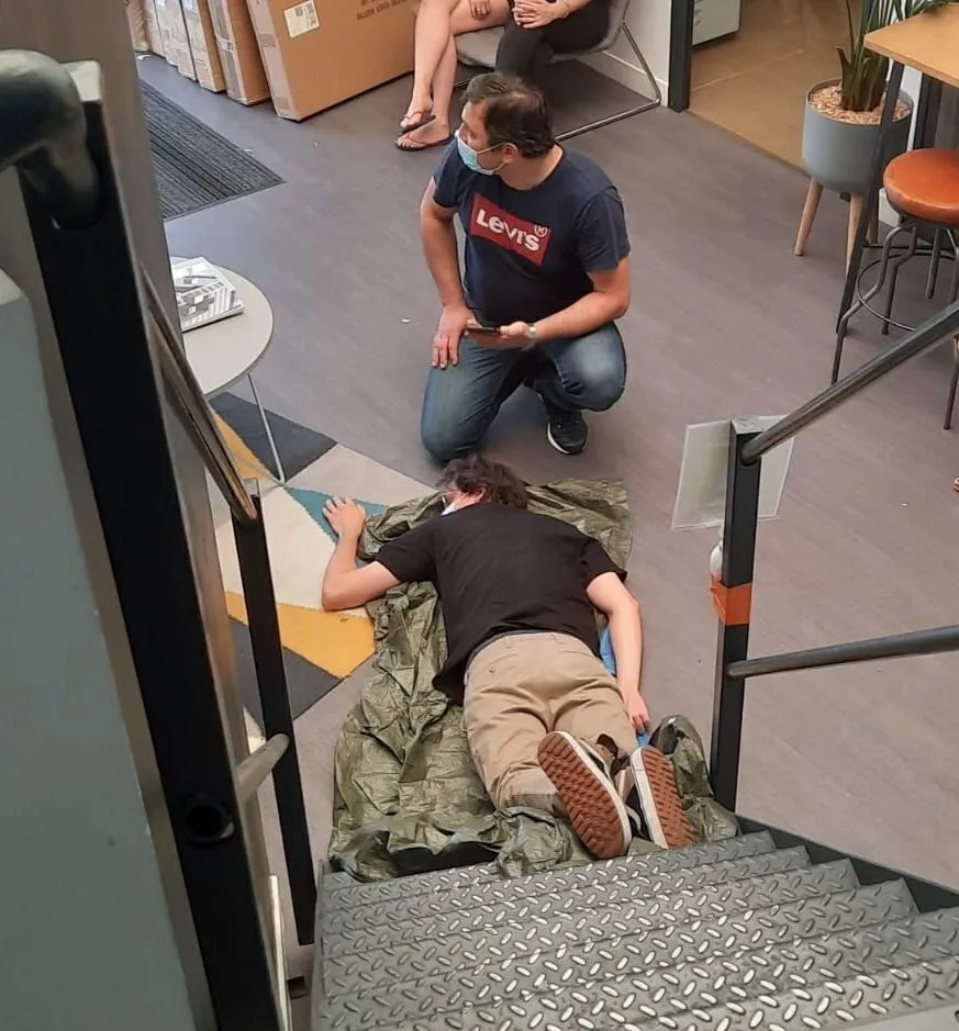 Photo de la journée formation premiers secours chez Isospace.